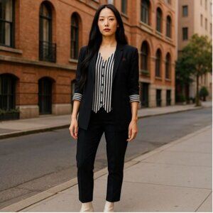 Vintage 90s Reina Industries Two-Piece Pantsuit with Built-In Vest, 10P